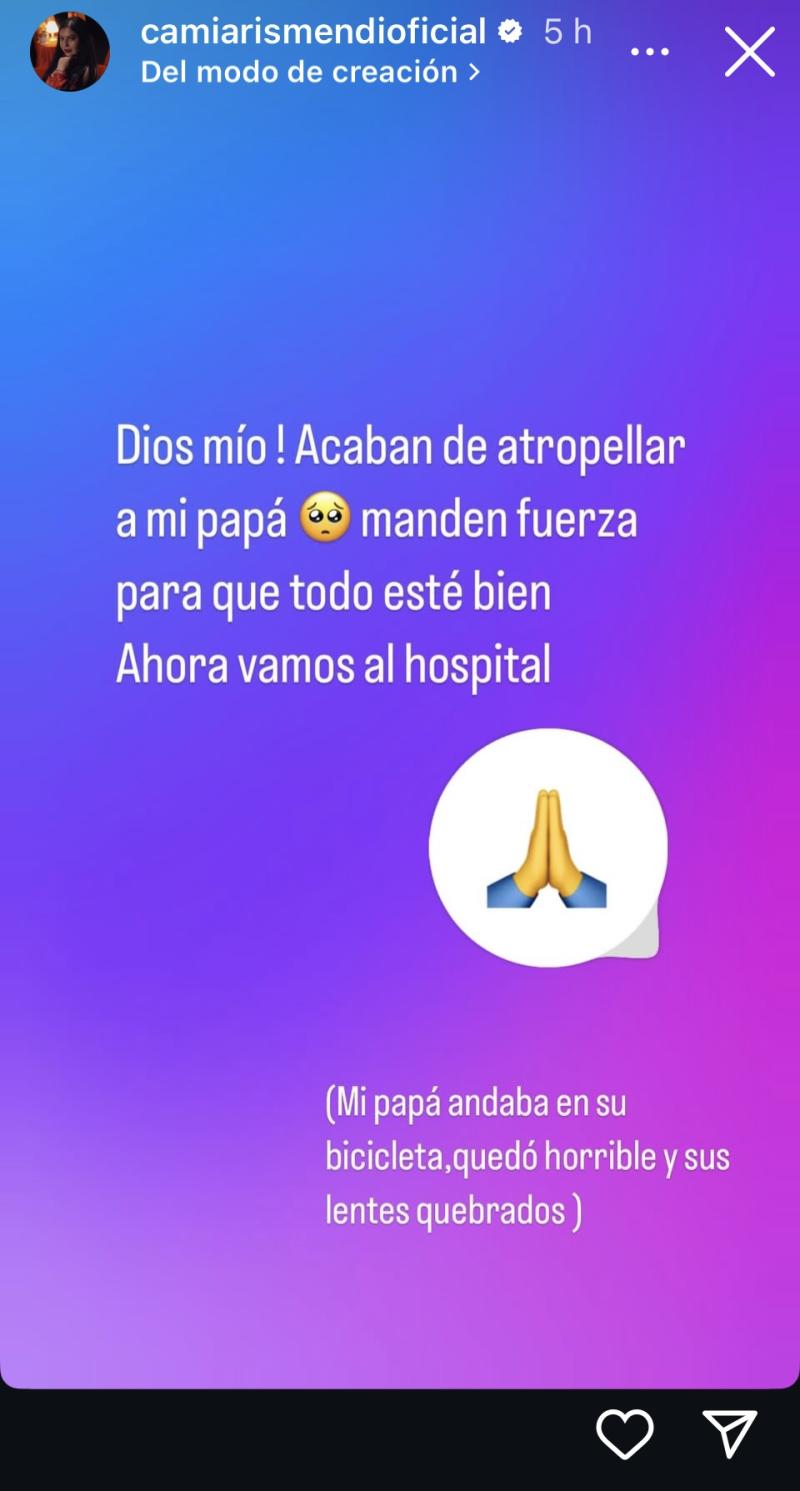 Camila Arismendi, ex Tierra Brava, reporta el atropello de su papá - Instagram