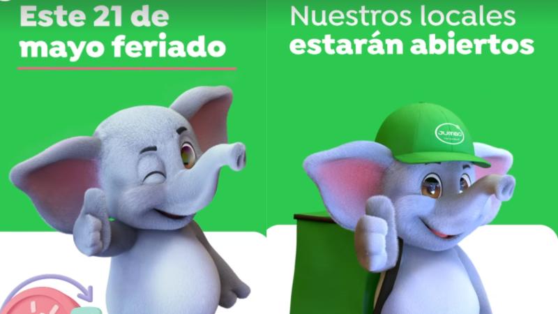 Llamado de Jumbo por el feriado de 21 de mayo - Captura de pantalla