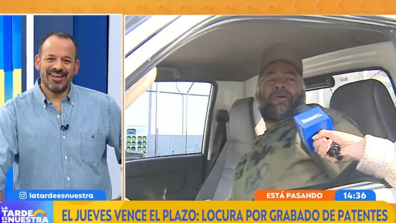 Hombre saca risa en "La tarde es nuestra" por grabado de patentes