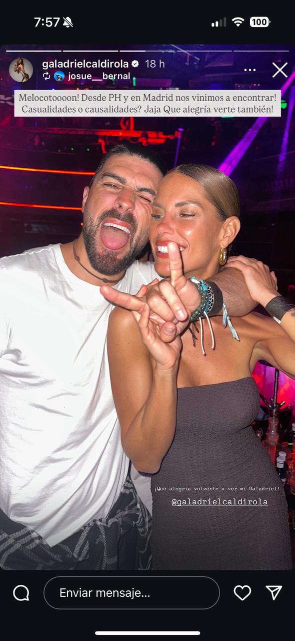 El reencuentro de Josué Bernal y Gala Caldirola - Instagram