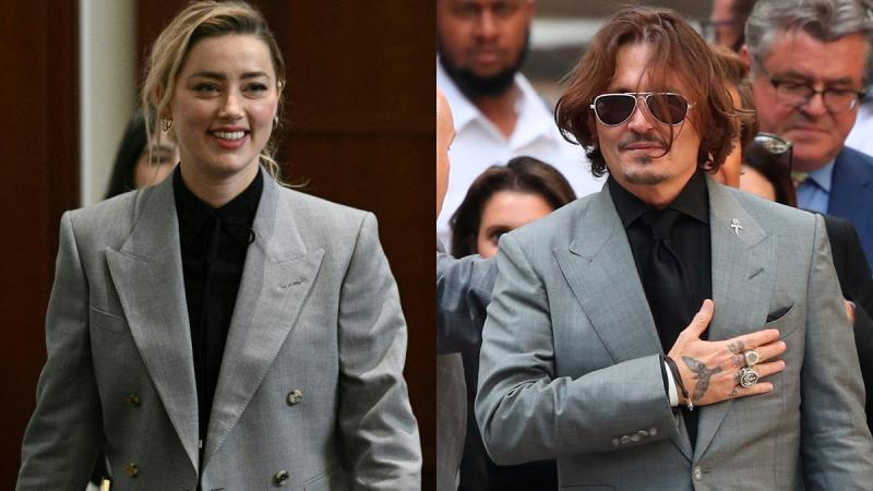 Amber Heard y Johnny Depp durante su juicio