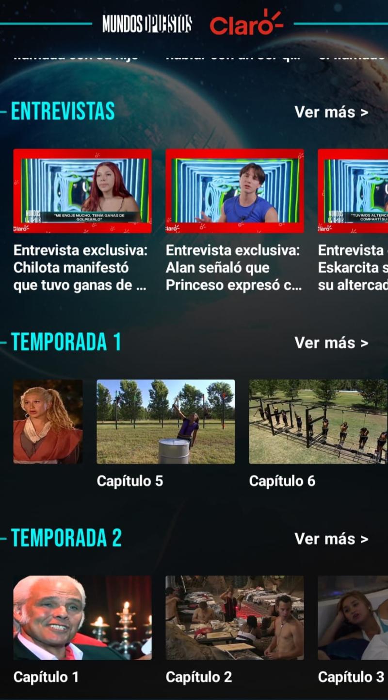 App Claro Mundos Opuestos