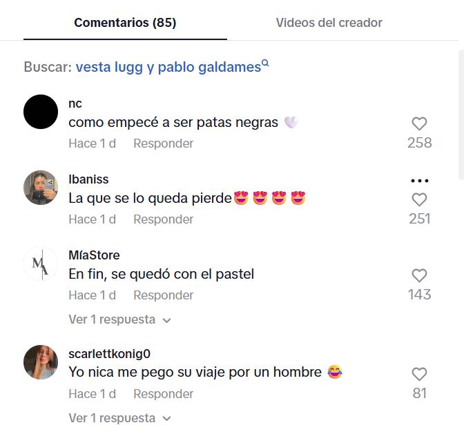 Cata Vallejos fue criticada por usuarios tras contar como conoció a Pablo Galdames - Captura