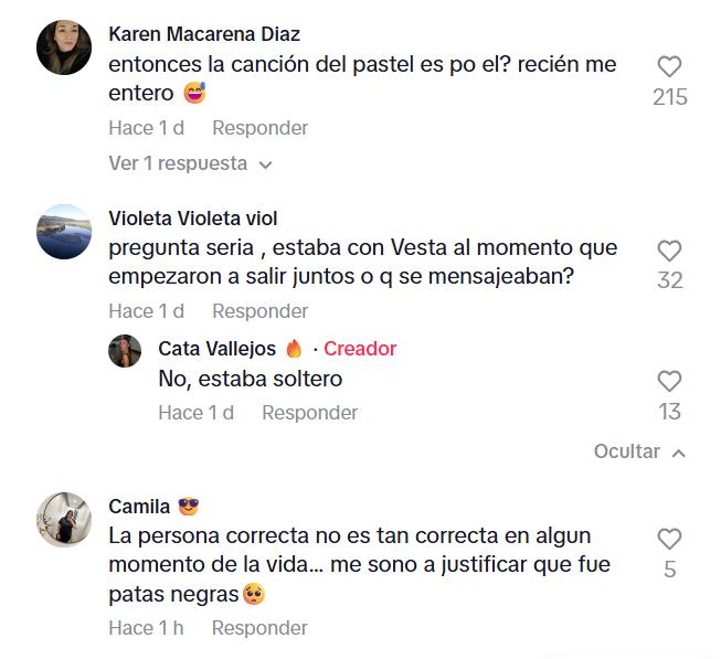 Cata Vallejos fue criticada por usuarios tras contar como conoció a Pablo Galdames - Captura