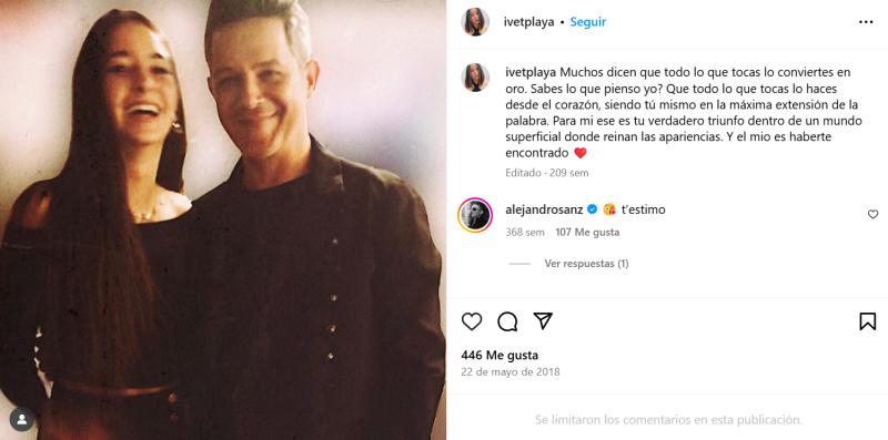 Ivete Playa y Alejandro Sanz | Instagram