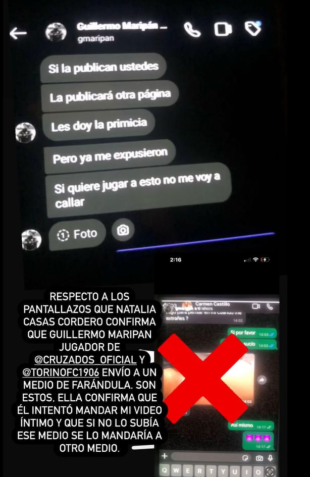 Carmen Castillo aseguró que Natalia Casas-Cordero tiene relación directa con Guillermo Maripán - Captura Instagram