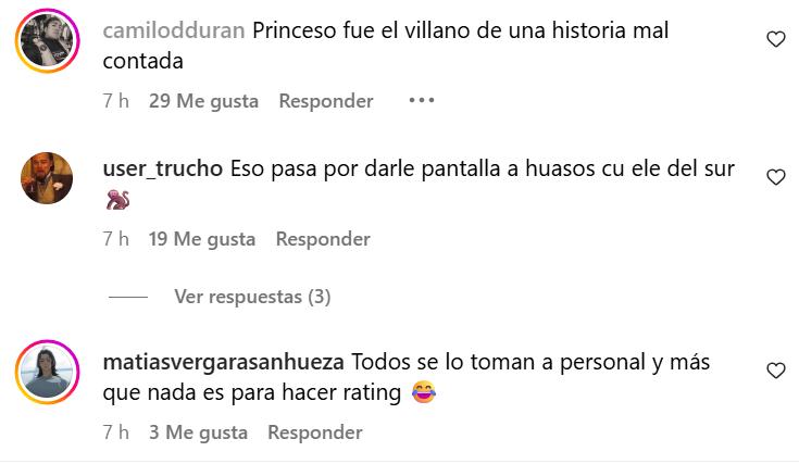 Captura Instagram - Críticas contra Alan Didier