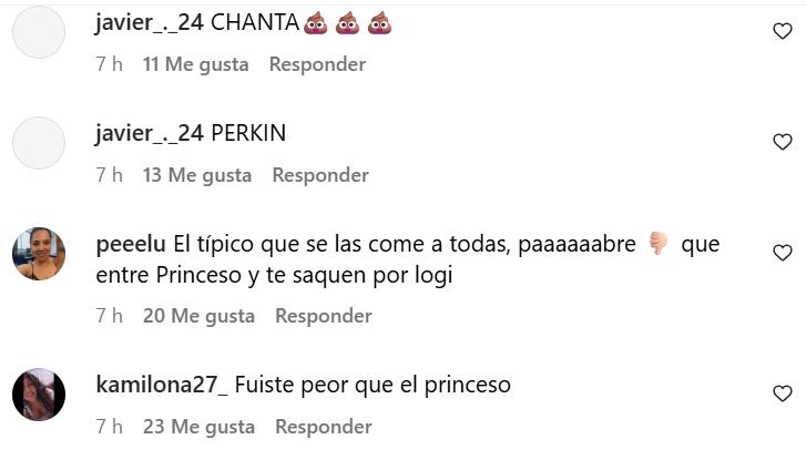 Captura Instagram - Críticas contra Alan Didier