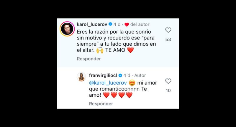 Karol Lucero reacciona a fotos de Fran Virgilio - Instagram