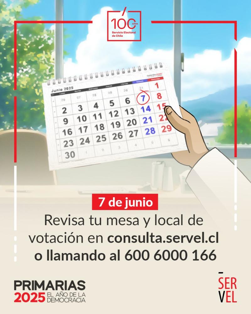 Ya puedes revisar si fuiste asignado como vocal de mesa para las Primarias - Servel