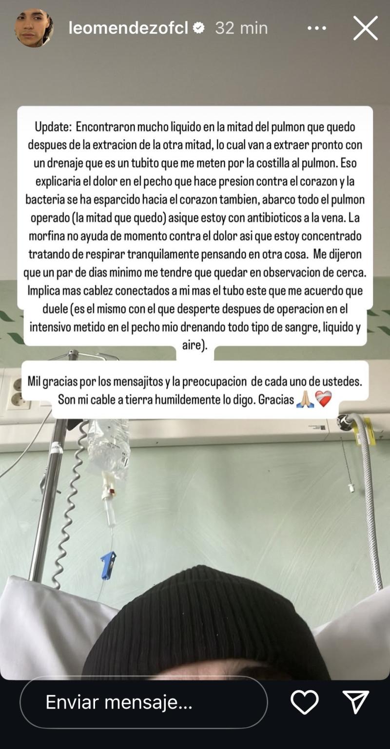Leo Méndez actualiza su estado médico - Instagram