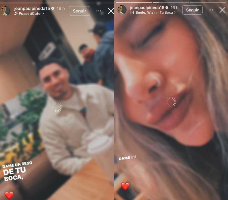 Jean Paul Pineda, en sus historias de Instagram.