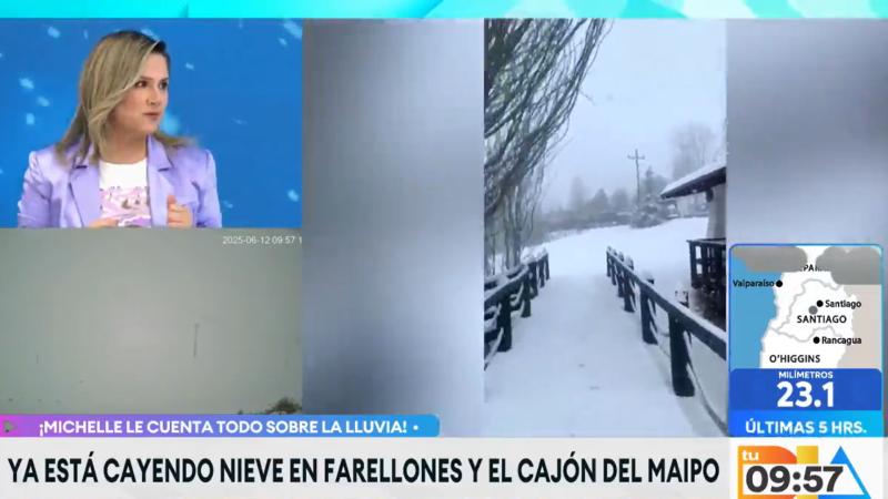 Michelle Adam y el pronóstico de nieve en Santiago