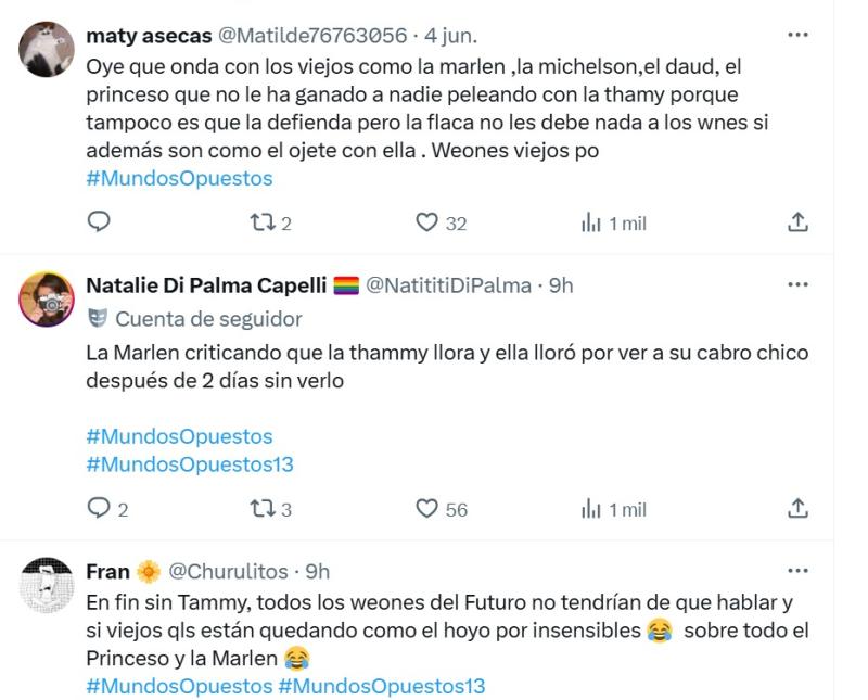 Captura X - Las críticas a Marlen Olivari por su actitud con Thammy Palma