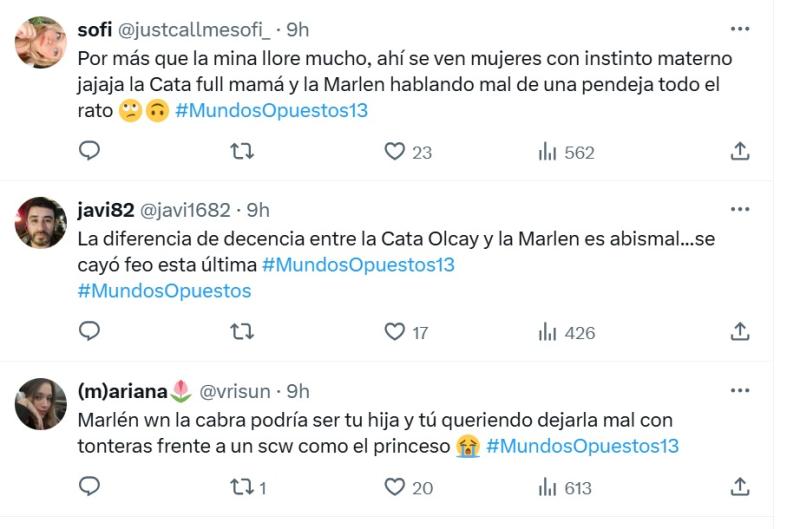 Captura X - Las críticas a Marlen Olivari por su actitud con Thammy Palma