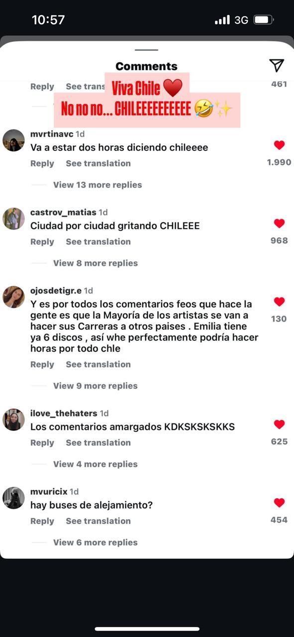 Emilia Dides expuso a sus haters en Instagram