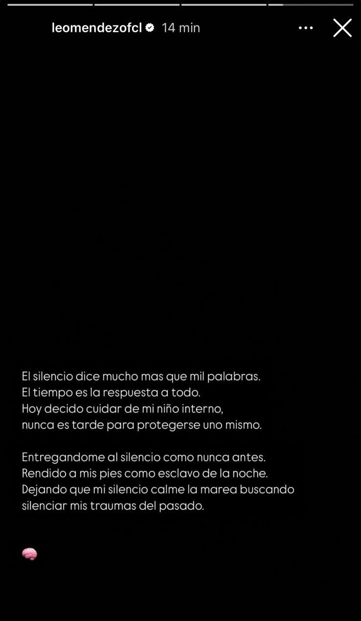 Leo Méndez compartió enigmático mensaje - Instagram