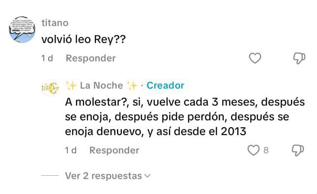 Los duros comentarios de La Noche en contra de Leo Rey - Captura