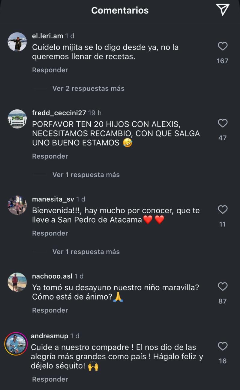 Comentarios que chilenos le dejaron a polola de Alexis Sánchez - Captura