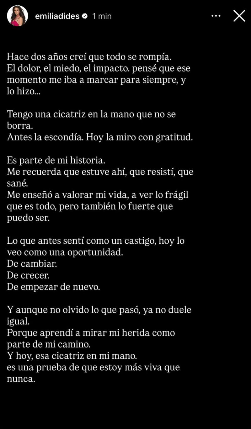 Historia de Emilia Dides | Instagram