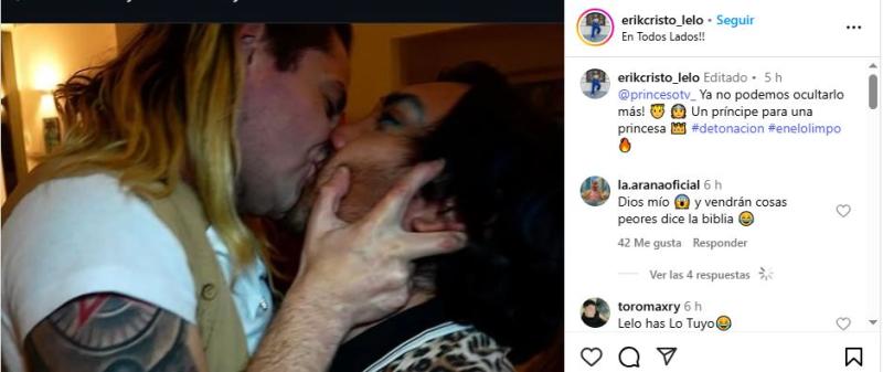 Beso entre Erick y Princeso