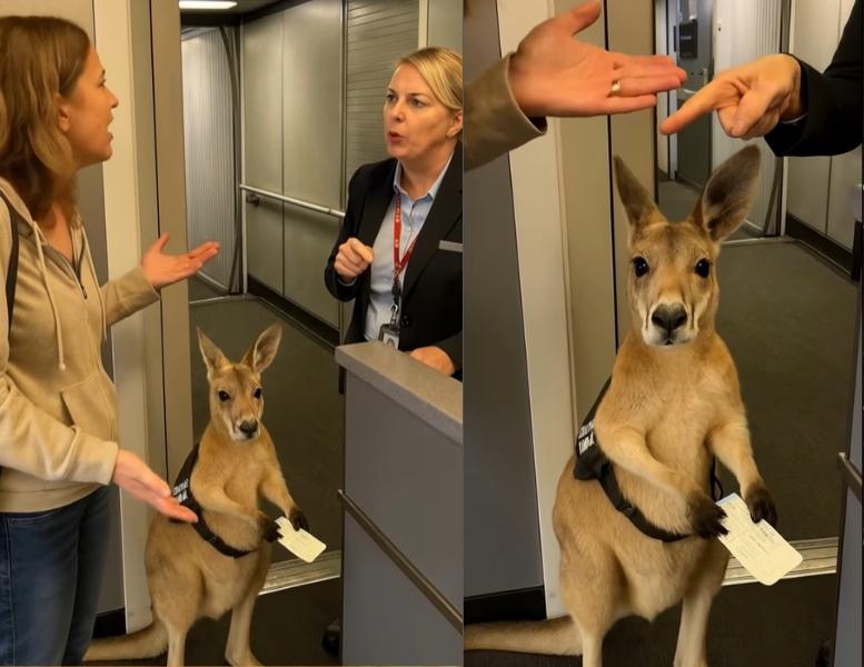 Captura de video de canguro esperando en aeropuerto. Créditos: Instagram.