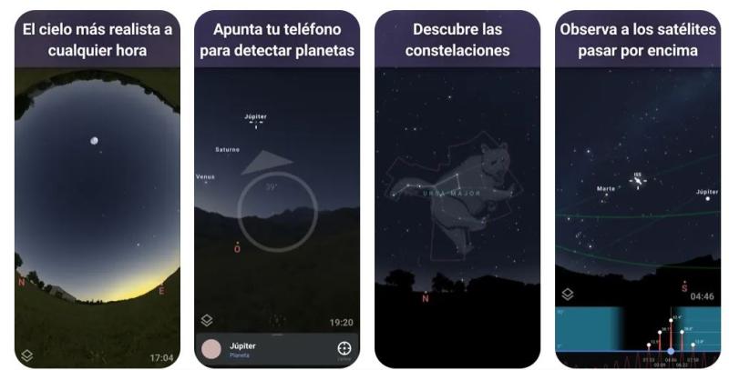 Stellarium, la app recomendada por Cari Letelier para ver fenómenos de la astronomía. Créditos: Pantallazo de Google Play.