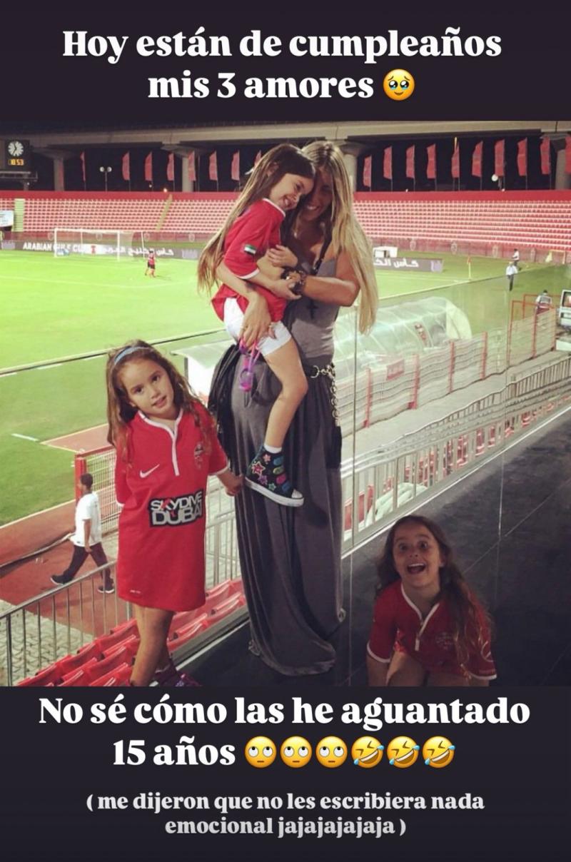 Saludo de Coté López a sus trillizas que cumplieron 15 años - Instagram