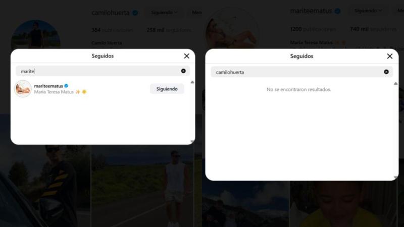Marité deja de seguir a Camilo, pero él no a ella - Instagram