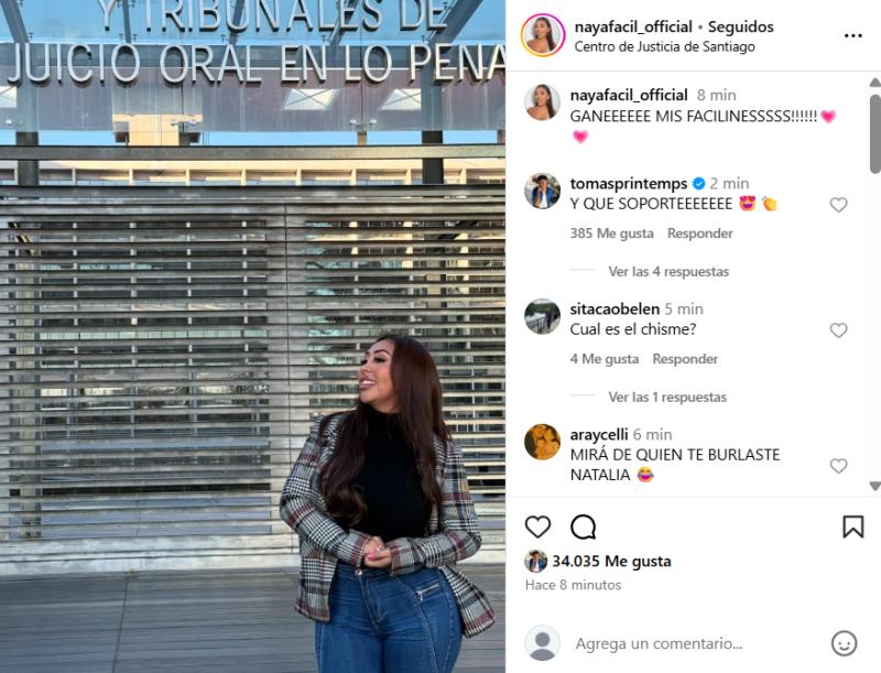 Naya Fácil celebró ganar juicio contra Natalia Casas-Cordero - Instagram