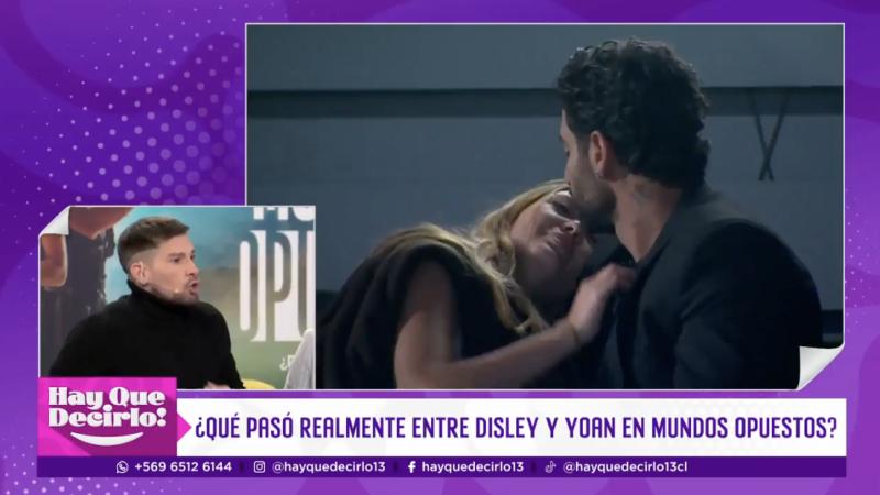 Luis Mateucci reacciona a los besos de Disley Ramos y Yoan Curtis.