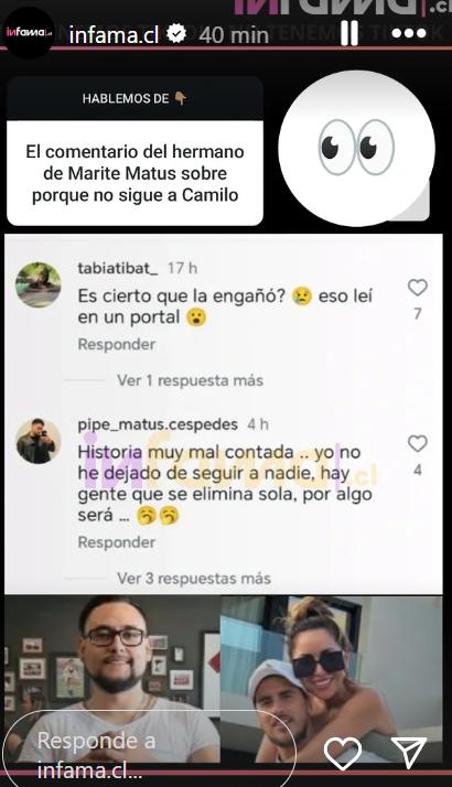 Mensaje de hermano de Marité Matus | Instagram