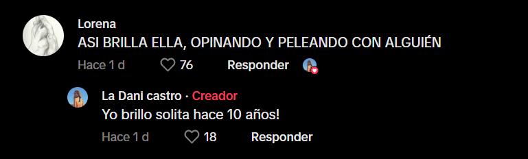 Las respuestas de Dani Castro a su Tiktok contra Ariel Uribe - Tiktok