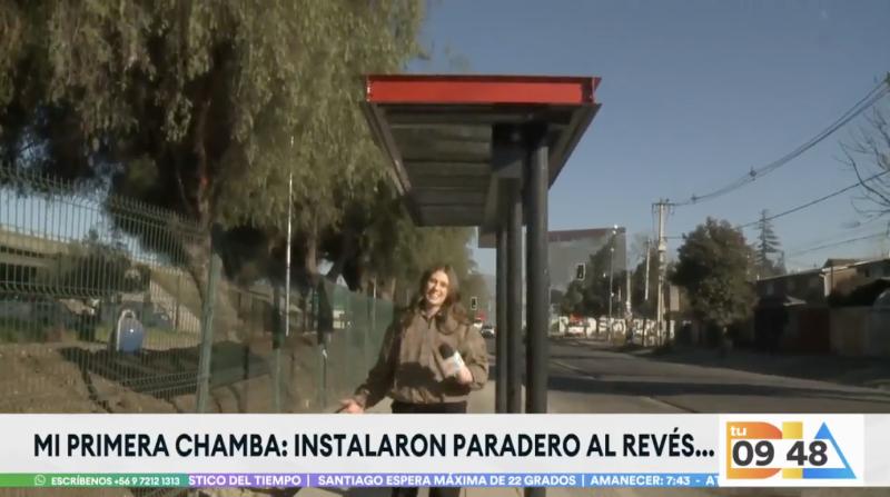 Paradero en Renca fue construido al revés.