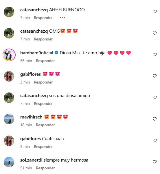 Comentarios que recibió Mía Zamorano en sus fotos - Instagram