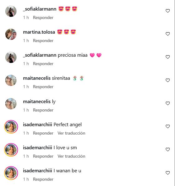 Comentarios que recibió Mía Zamorano en sus fotos - Instagram