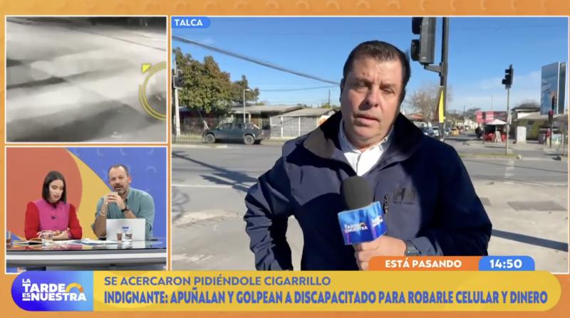 Delincuentes apuñalan a hombre en silla de ruedas en Talca.