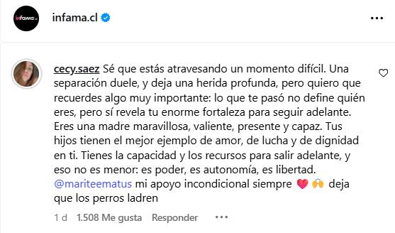 La reacción de una de las mejores amigas de Marité Matus tras confirmar separación - Infama