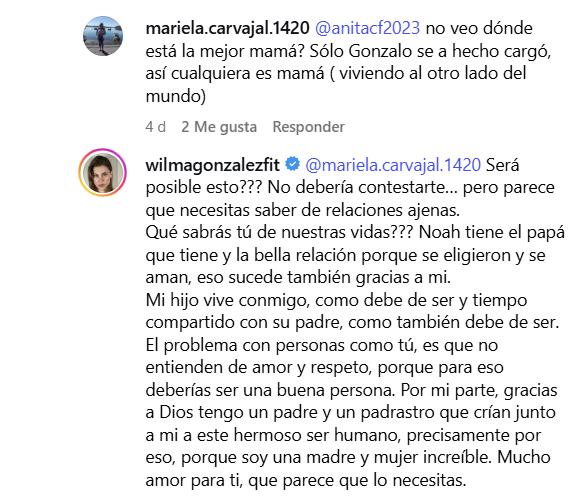 Comentario Wilma González | Instagram