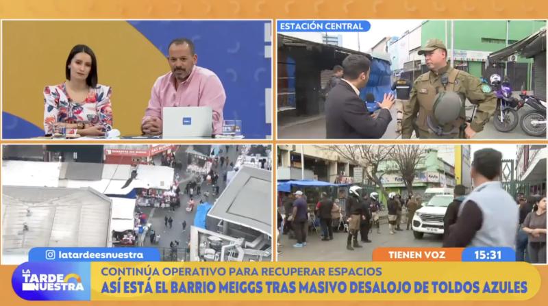 Así está el barrio Meiggs en estos momentos tras intenso operativo.