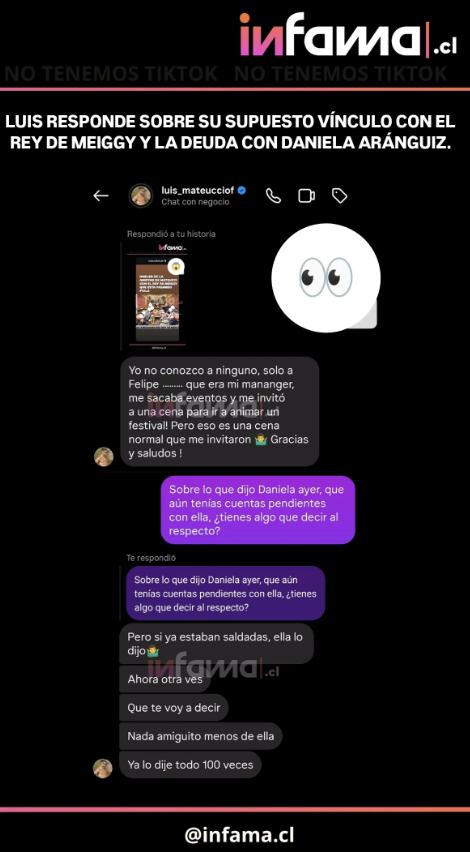 Luis Mateucci mensaje a Infama | Instagram