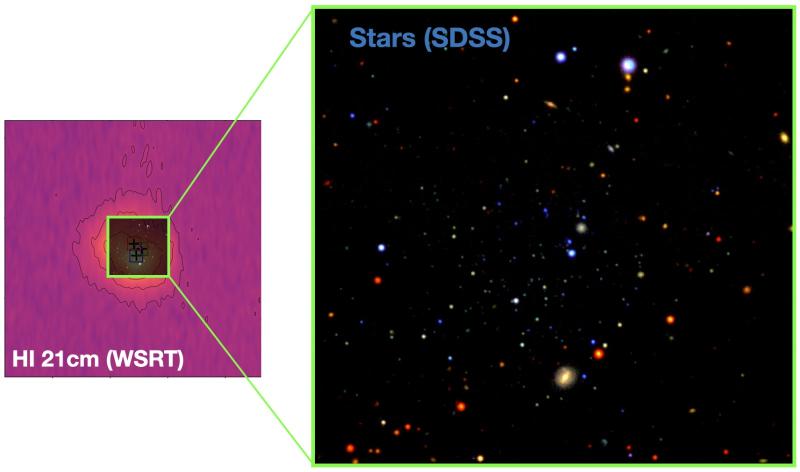 Estrellas Leo T. Créditos: Centro de Astrofísica y Tecnologías Afines (CATA)