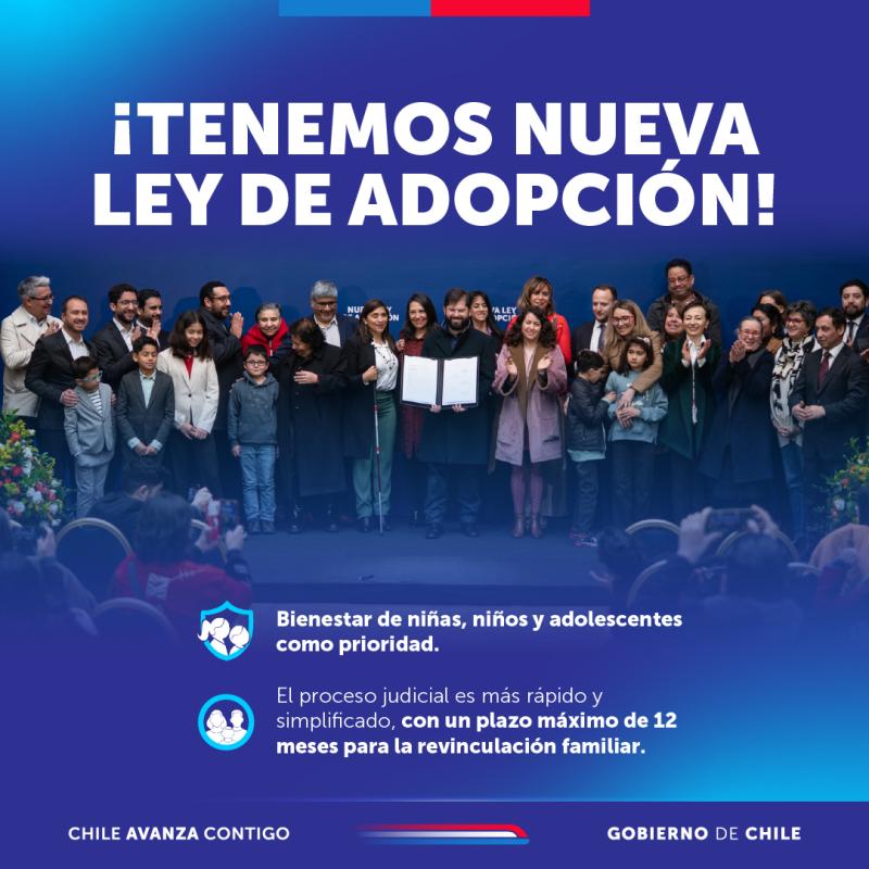 Presidente Gabriel Boric promulgó la nueva Ley de Adopción