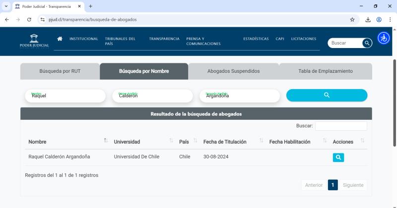 Kel Calderón - consulta en Poder Judicial
