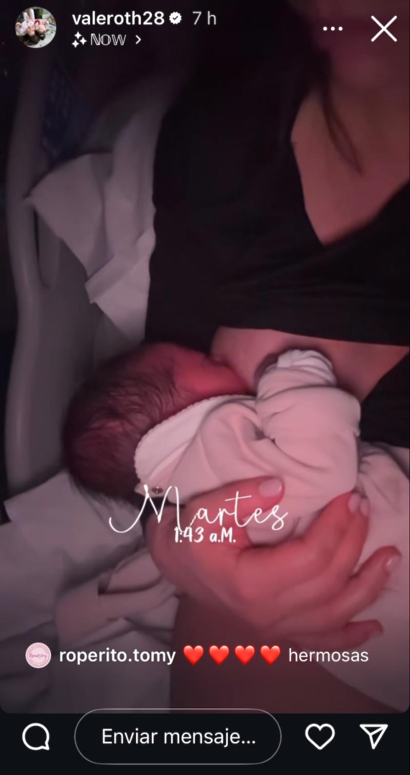 Valentina Roth amamanta a su hija recién nacida - Instagram