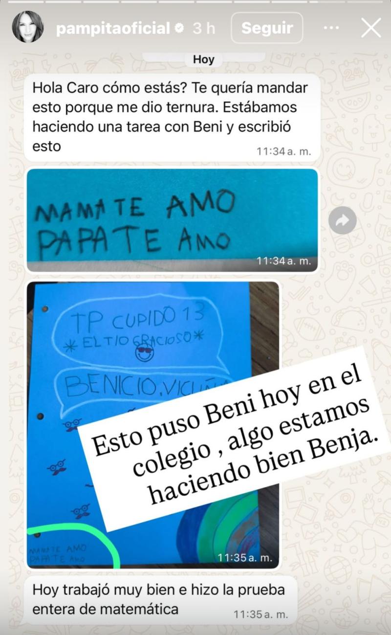 El mensaje de Pampita para defender a Benjamín Vicuña