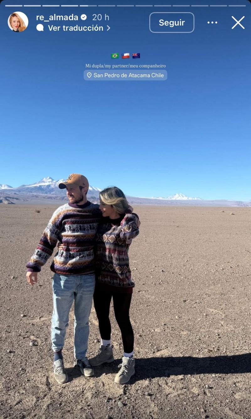 Renata Almada junto a Marco Rojas - Instagram @re_almada