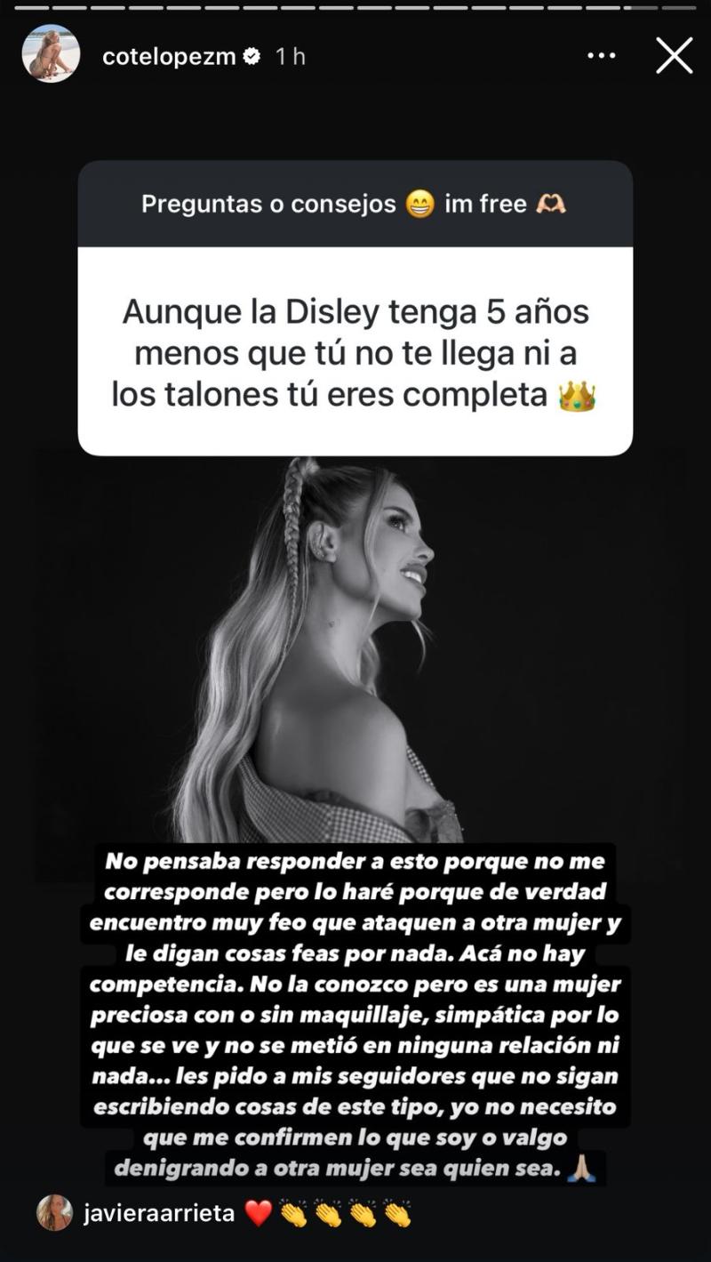 La respuesta de Coté López ante comparación con Disley Ramos - Instagram