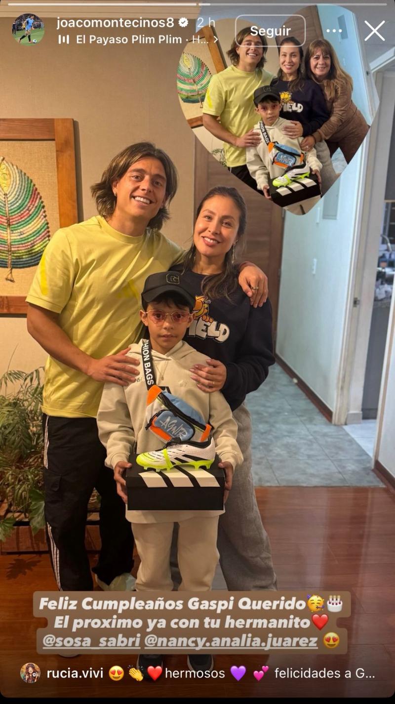 Joaquín Montecinos saludó al hijo de Sabrina Sosa - Instagram