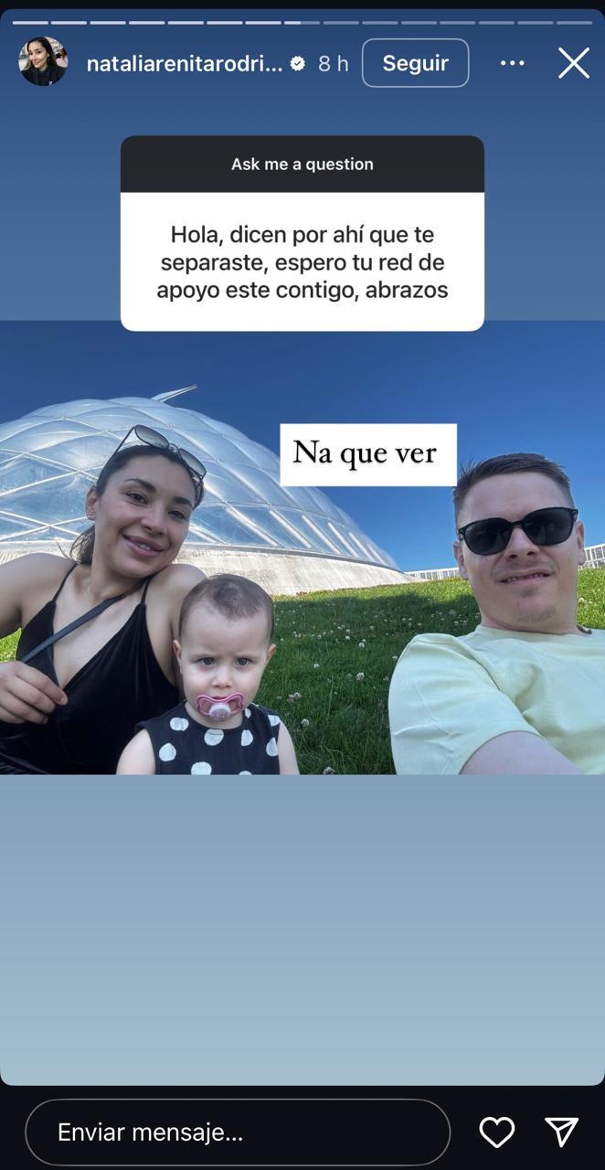 Natalia Rodríguez, "Arenita" despeja rumores de quiebre en redes sociales.